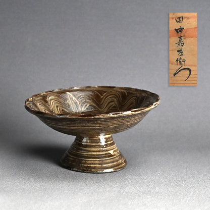Edo p. Utsutsugawa Yaki Pottery Footed Dish