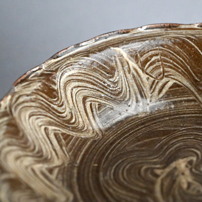 Edo p. Utsutsugawa Yaki Pottery Footed Dish