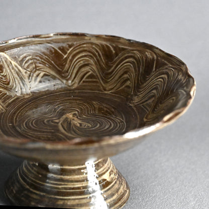 Edo p. Utsutsugawa Yaki Pottery Footed Dish