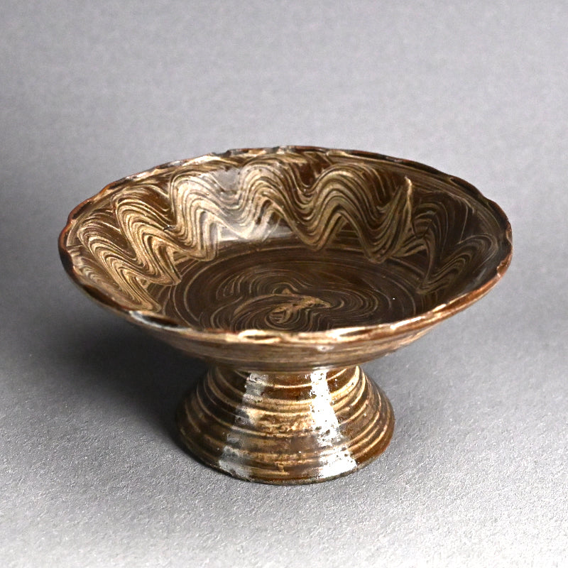 Edo p. Utsutsugawa Yaki Pottery Footed Dish