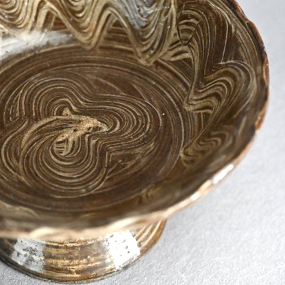 Edo p. Utsutsugawa Yaki Pottery Footed Dish