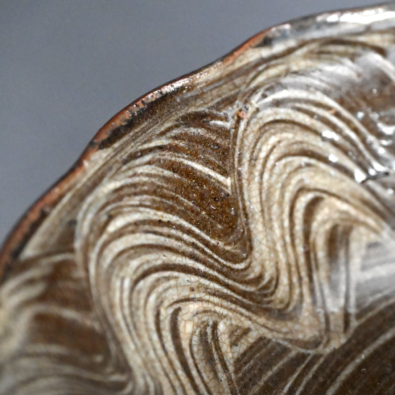 Edo p. Utsutsugawa Yaki Pottery Footed Dish
