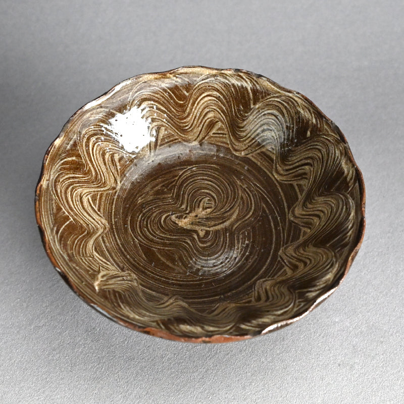 Edo p. Utsutsugawa Yaki Pottery Footed Dish