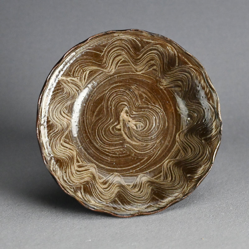 Edo p. Utsutsugawa Yaki Pottery Footed Dish
