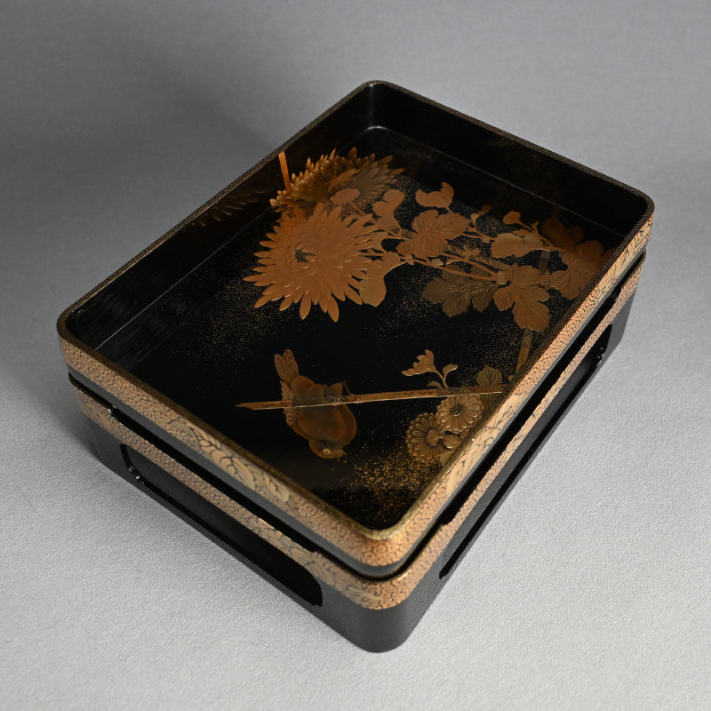 Exquisite Antique Lacquer Stand & Tray B