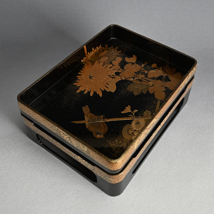 Exquisite Antique Lacquer Stand & Tray B