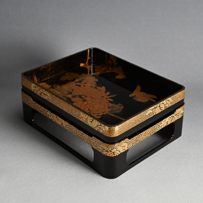 Exquisite Antique Lacquer Stand & Tray A