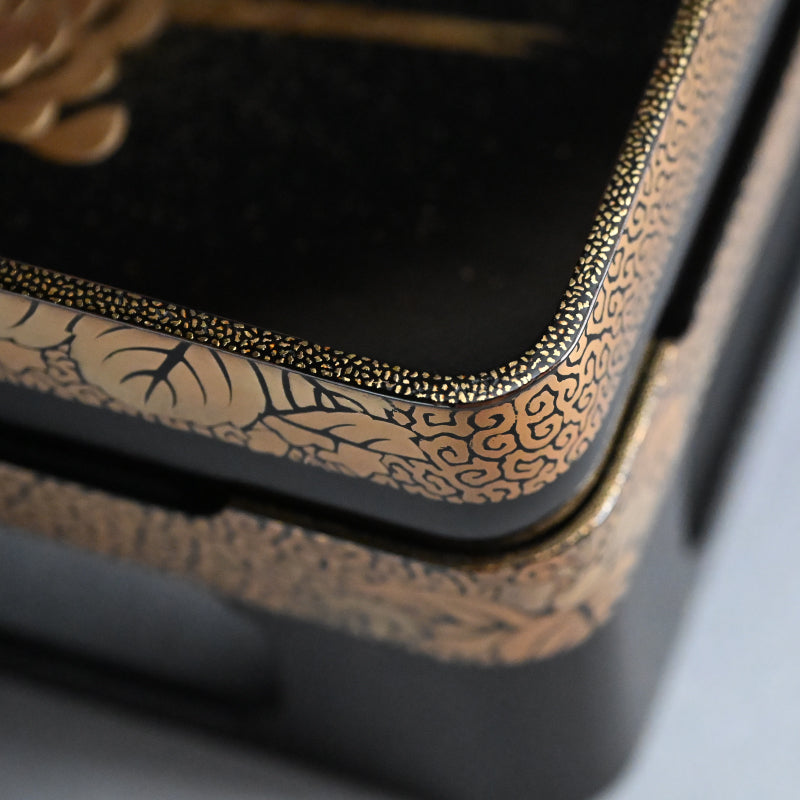 Exquisite Antique Lacquer Stand & Tray A