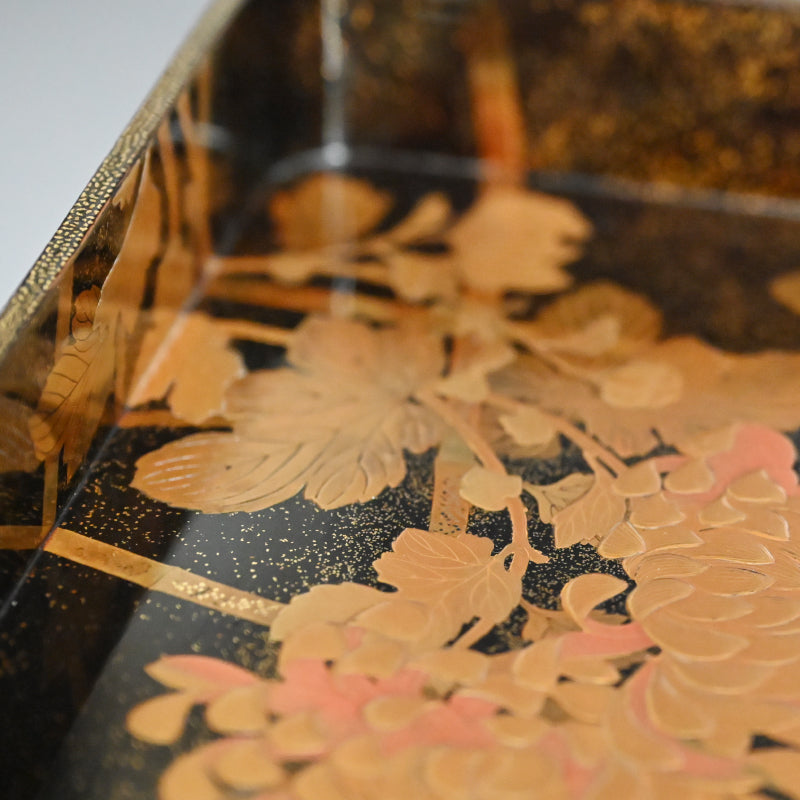 Exquisite Antique Lacquer Stand & Tray A
