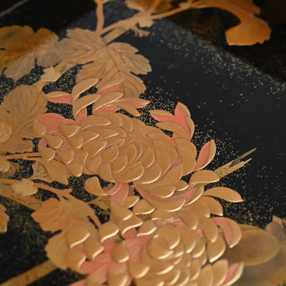 Exquisite Antique Lacquer Stand & Tray A