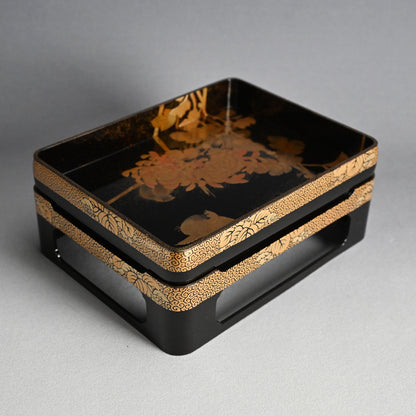 Exquisite Antique Lacquer Stand & Tray A