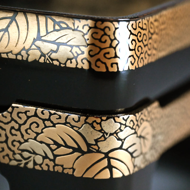 Exquisite Antique Lacquer Stand & Tray A