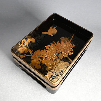 Exquisite Antique Lacquer Stand & Tray A