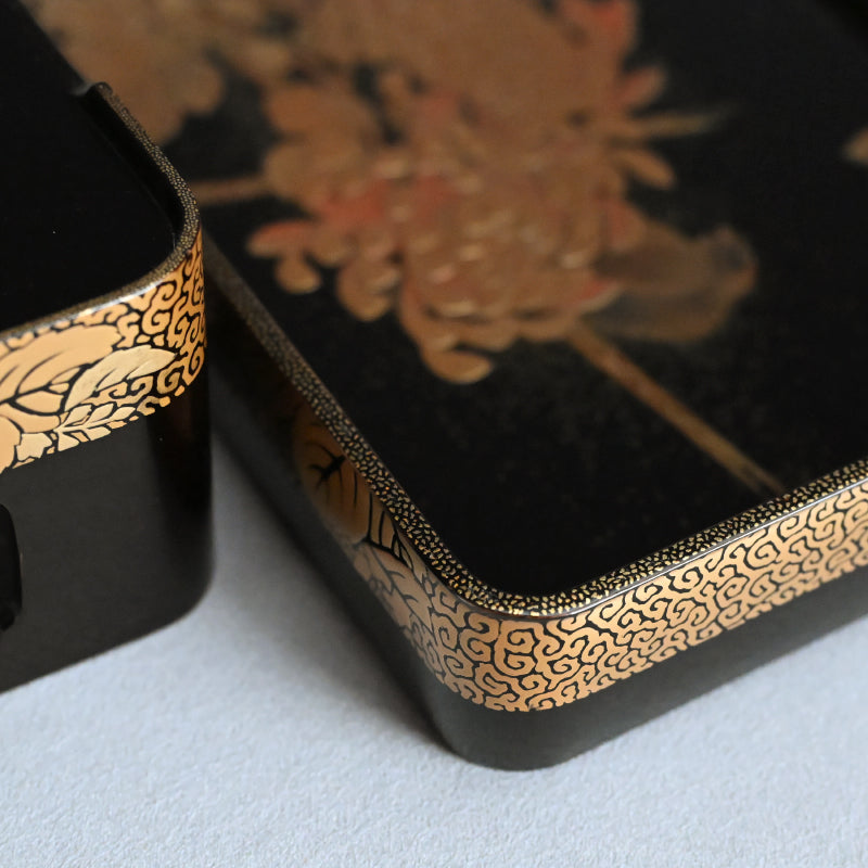 Exquisite Antique Lacquer Stand & Tray A