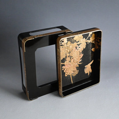 Exquisite Antique Lacquer Stand & Tray A