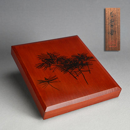 Wooden Suzuri Bako Writing Box ー山元 春挙 “椎松”