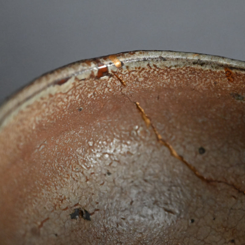 Early Karatsu Chawan Tea Bowl w/ Kintsugi Gold Repair