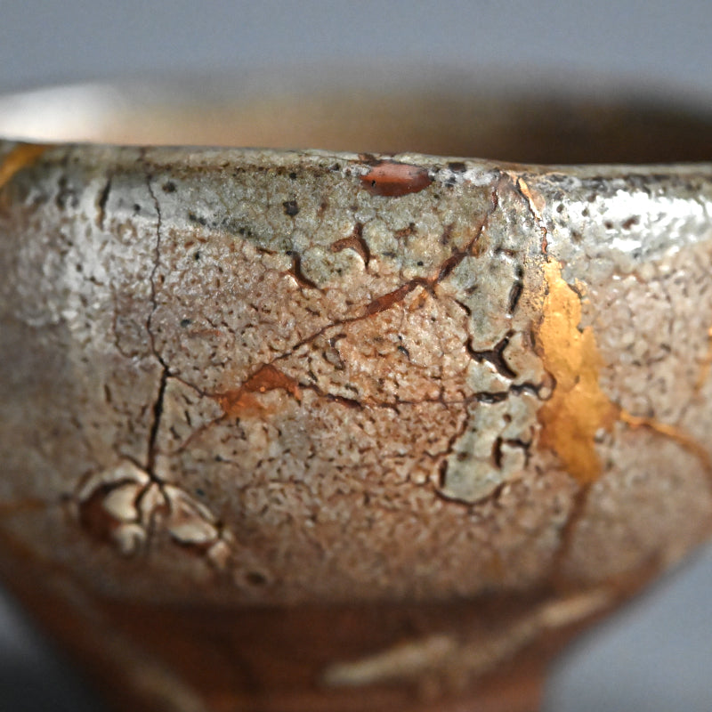 Early Karatsu Chawan Tea Bowl w/ Kintsugi Gold Repair