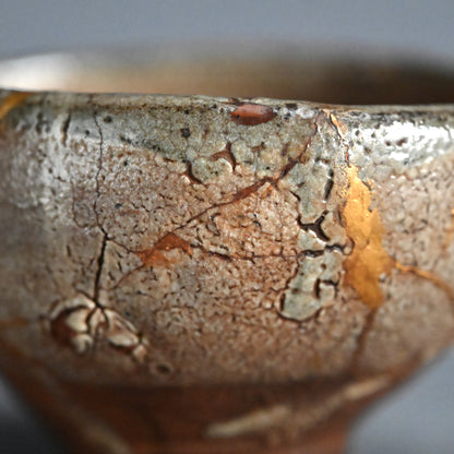 Early Karatsu Chawan Tea Bowl w/ Kintsugi Gold Repair
