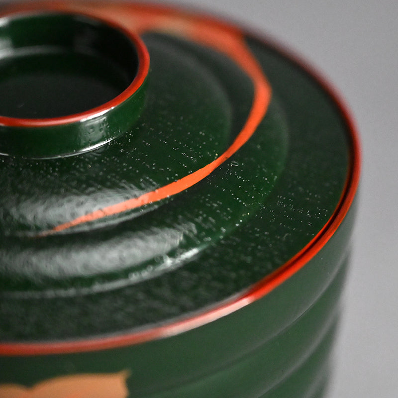 10 pc. Lacquer Bowl Set ー津田 哲斎 “青漆 色画碗”