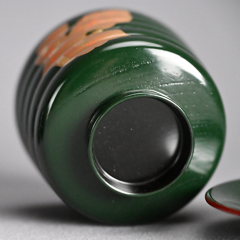 10 pc. Lacquer Bowl Set ー津田 哲斎 “青漆 色画碗”