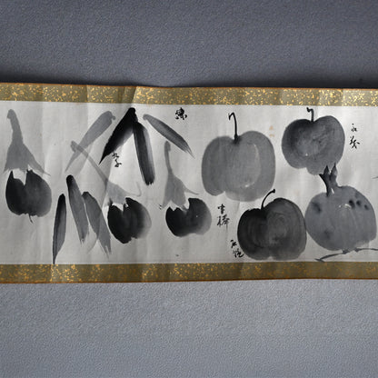 Seasonal Blessings, Antique Makimono Hand-scroll by Various Artists