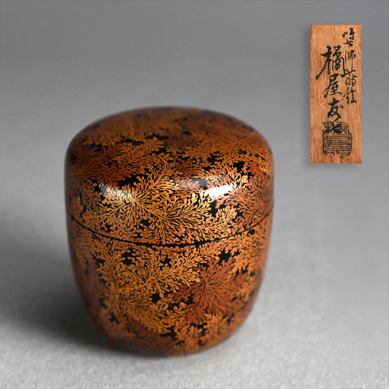 Exquisite Late Edo Natsume ー橋屋 (浅野) 友七 "時代蒔絵 中棗"
