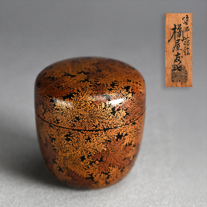 Exquisite Late Edo Natsume ー橋屋 (浅野) 友七 "時代蒔絵 中棗"