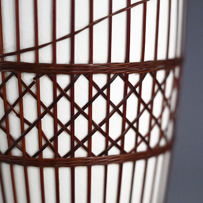 Rare Tankoji Yaki Pottery Vase Bound with Basket Weave