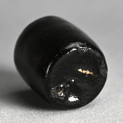 5 pc. Edo p. Kuro-Raku Pottery Sake Cup Set　
