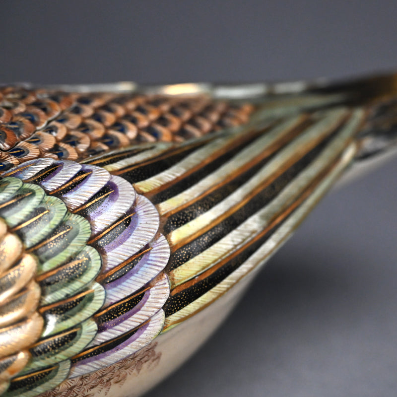 Pair, Ceramic Oshidori Mandarin Duck Koro Incense Burners