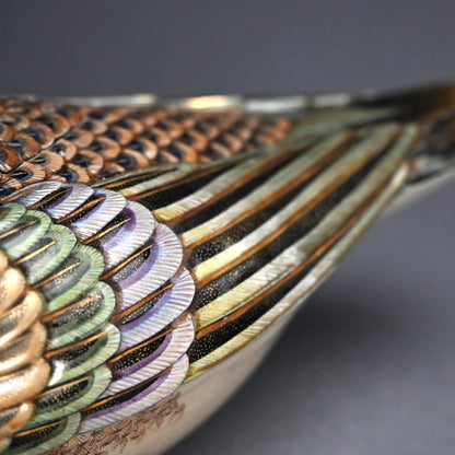 Pair, Ceramic Oshidori Mandarin Duck Koro Incense Burners
