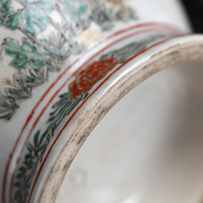 Rare! Meiji p. Vase Set ー三代 清水 六兵衛 "色絵花鳥文花瓶"