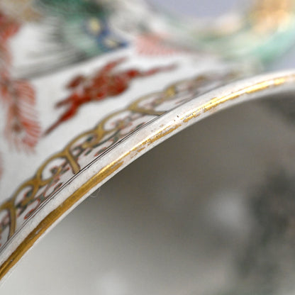 Rare! Meiji p. Vase Set ー三代 清水 六兵衛 "色絵花鳥文花瓶"