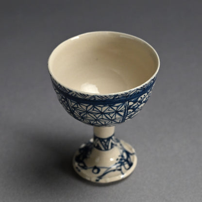 Stemmed Bajohai Sake Cup ー重森 陽子 “馬上盃”