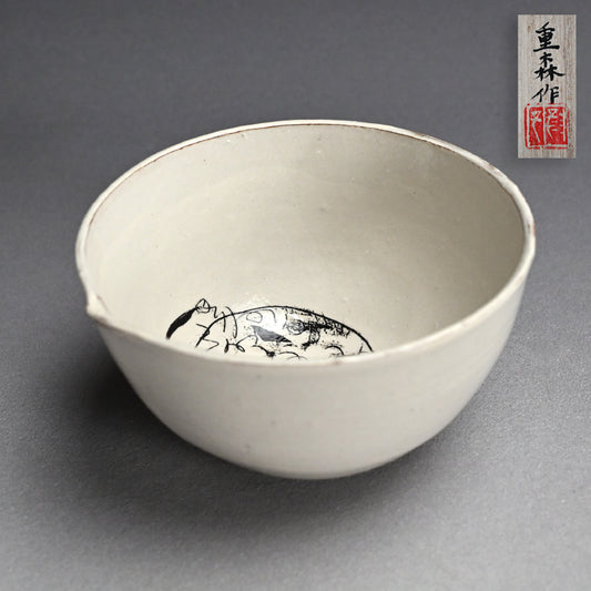 Large Pottery Bowl by Female Artist ー重森 陽子 “白釉 鉢”