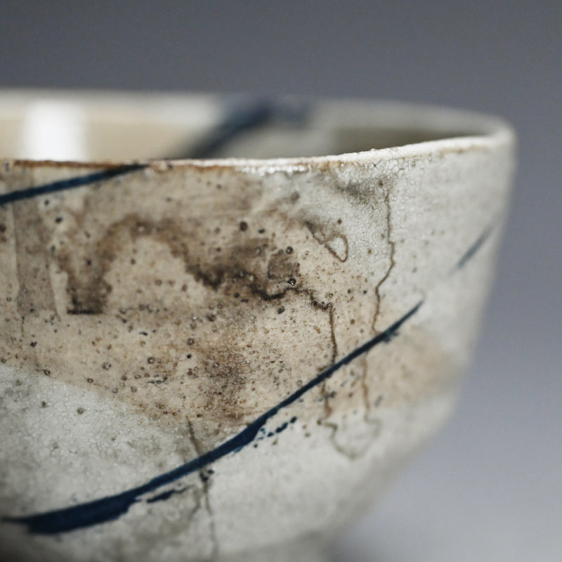 Random Blue Line Chawn Tea Bowl ー重森 陽子 “青線 茶碗”