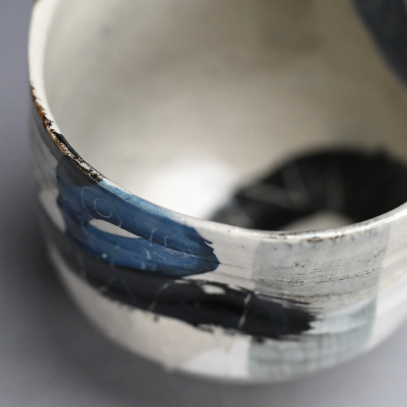 Deep Circle-Circle Chawan Tea Bowl ー重森 陽子 “丸丸 筒茶碗”