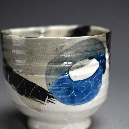 Deep Circle-Circle Chawan Tea Bowl ー重森 陽子 “丸丸 筒茶碗”