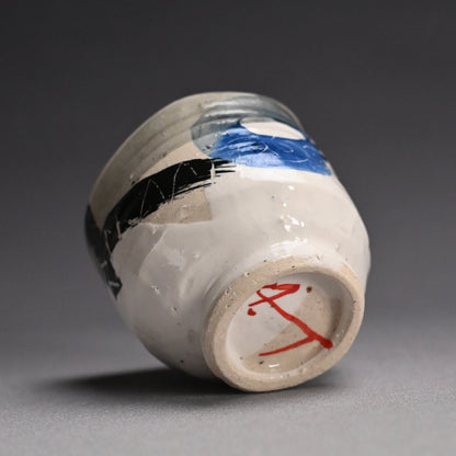 Deep Circle-Circle Chawan Tea Bowl ー重森 陽子 “丸丸 筒茶碗”