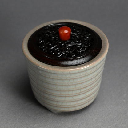 Imperial Artist Celadon Koro Incense Burner ー板谷 波山 “氷華磁香炉”