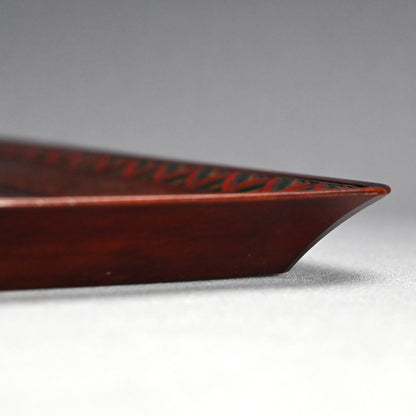 Sanuki-bori Carved and Lacquered Tray ー高橋 晥山 "讃岐彫盆"
