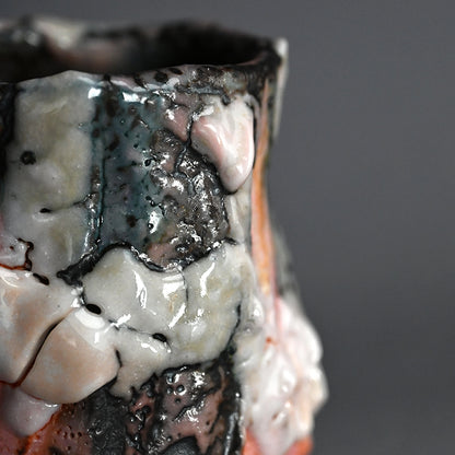 Rikkyu-Guro Yunomi Tea Bowl ー林 正太郎 "利休黒紫志野 湯呑"