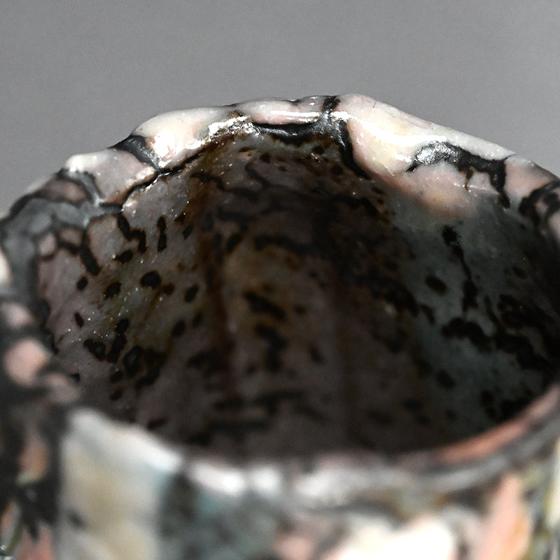Rikkyu-Guro Yunomi Tea Bowl ー林 正太郎 "利休黒紫志野 湯呑"