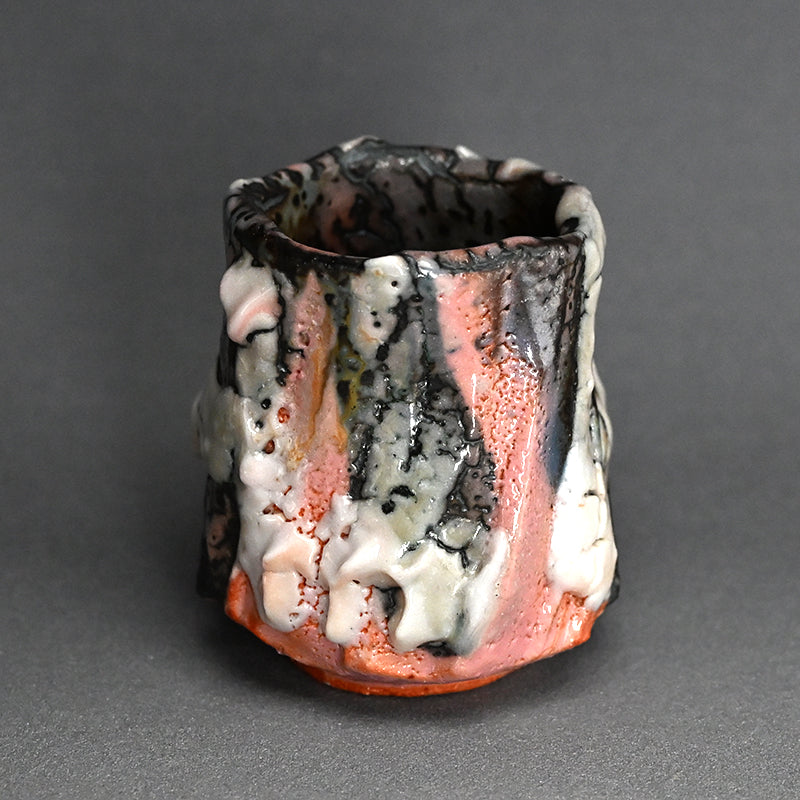Rikkyu-Guro Yunomi Tea Bowl ー林 正太郎 "利休黒紫志野 湯呑"