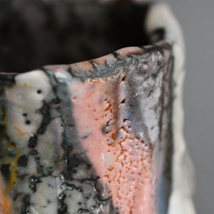Rikkyu-Guro Yunomi Tea Bowl ー林 正太郎 "利休黒紫志野 湯呑"