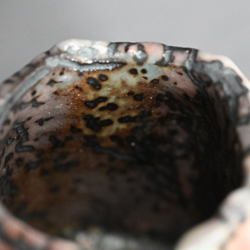 Rikkyu-Guro Yunomi Tea Bowl ー林 正太郎 "利休黒紫志野 湯呑"