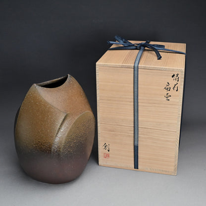 Bizen Henko Vase ー伊勢崎 創 "備前 扁壷"