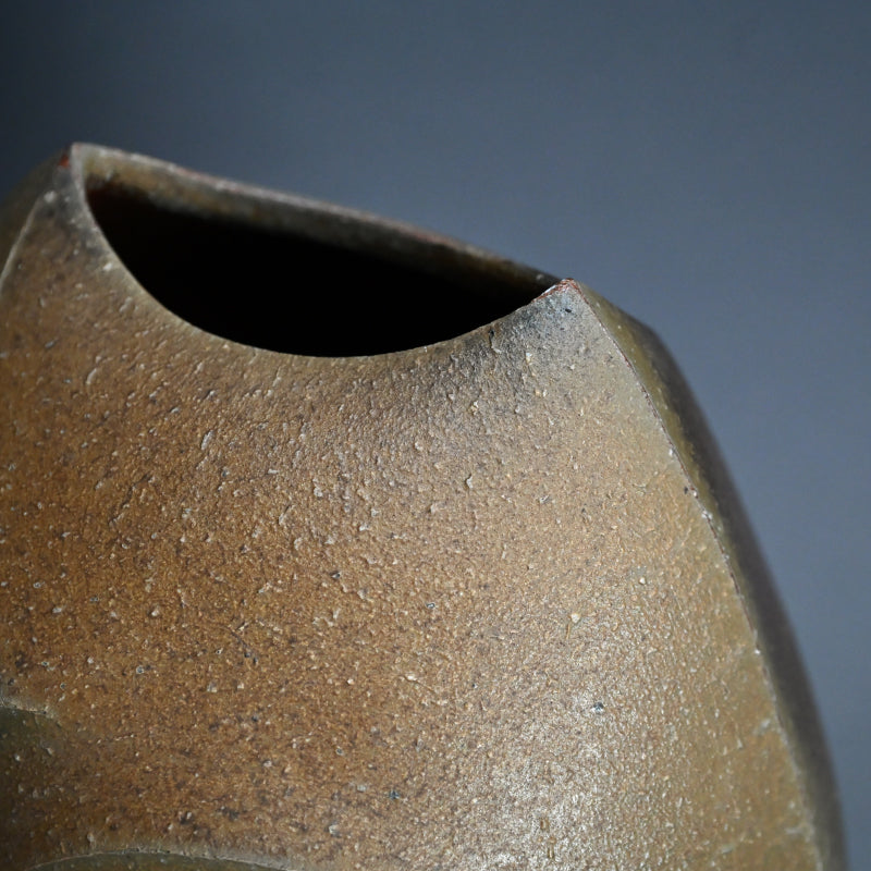 Bizen Henko Vase ー伊勢崎 創 "備前 扁壷"