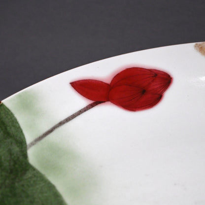 Massive Porcelain Lotus Platter ー橋詰 正英 "釉裏紅金彩蓮池図 大皿"